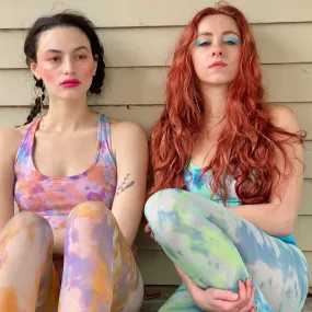 Acid cloud tie dye tights