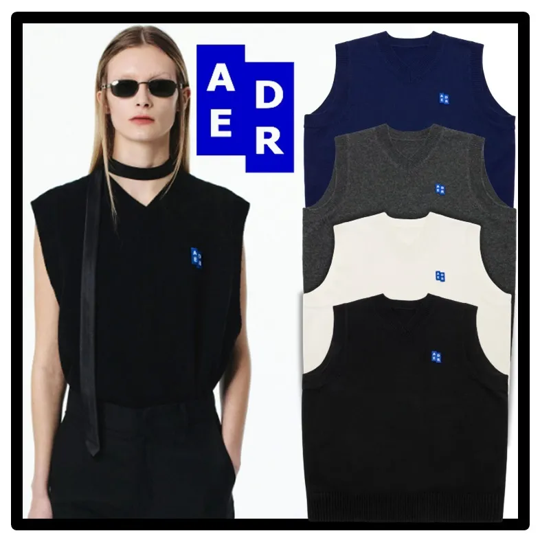 ADERERROR  |Unisex Street Style Logo Vests & Gillets