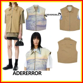 ADERERROR  |Unisex Street Style Plain Cotton Logo Vests & Gillets