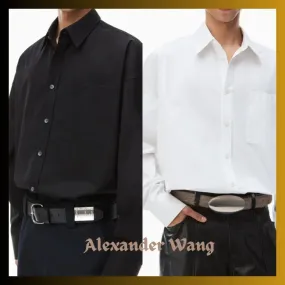 Alexander Wang  |Button-down Long Sleeves Plain Cotton Designers Shirts