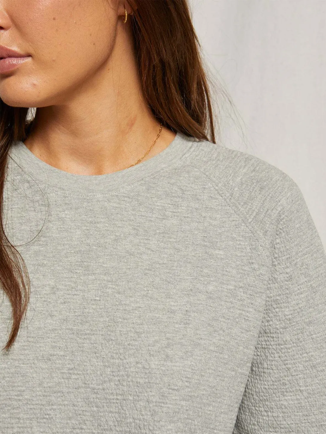 Allman Quilted Sweatshirt - Heather Grey