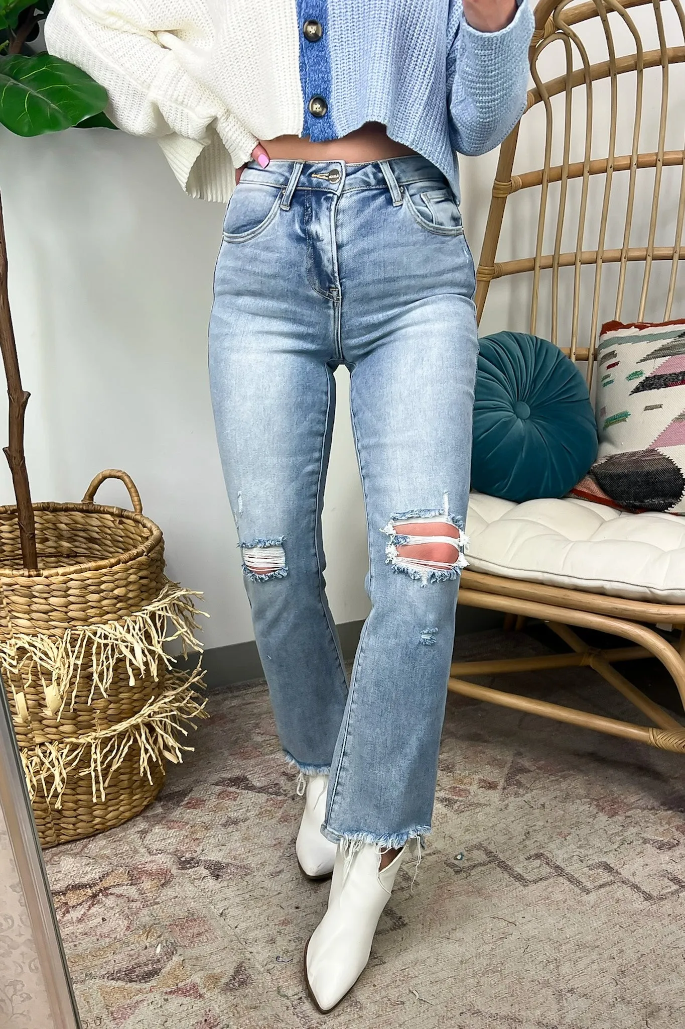 Allyssah High Rise Crop Flare Jeans