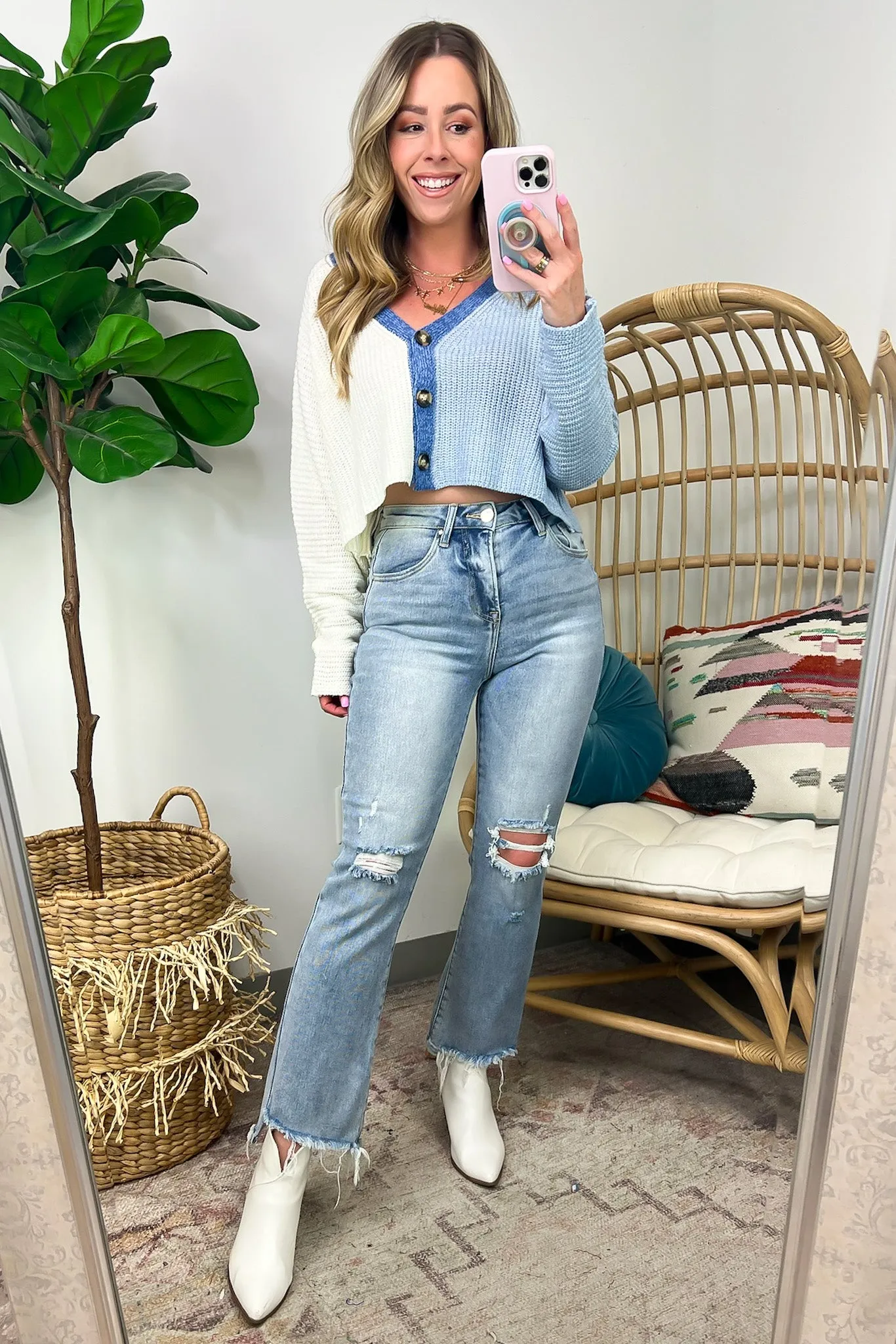 Allyssah High Rise Crop Flare Jeans