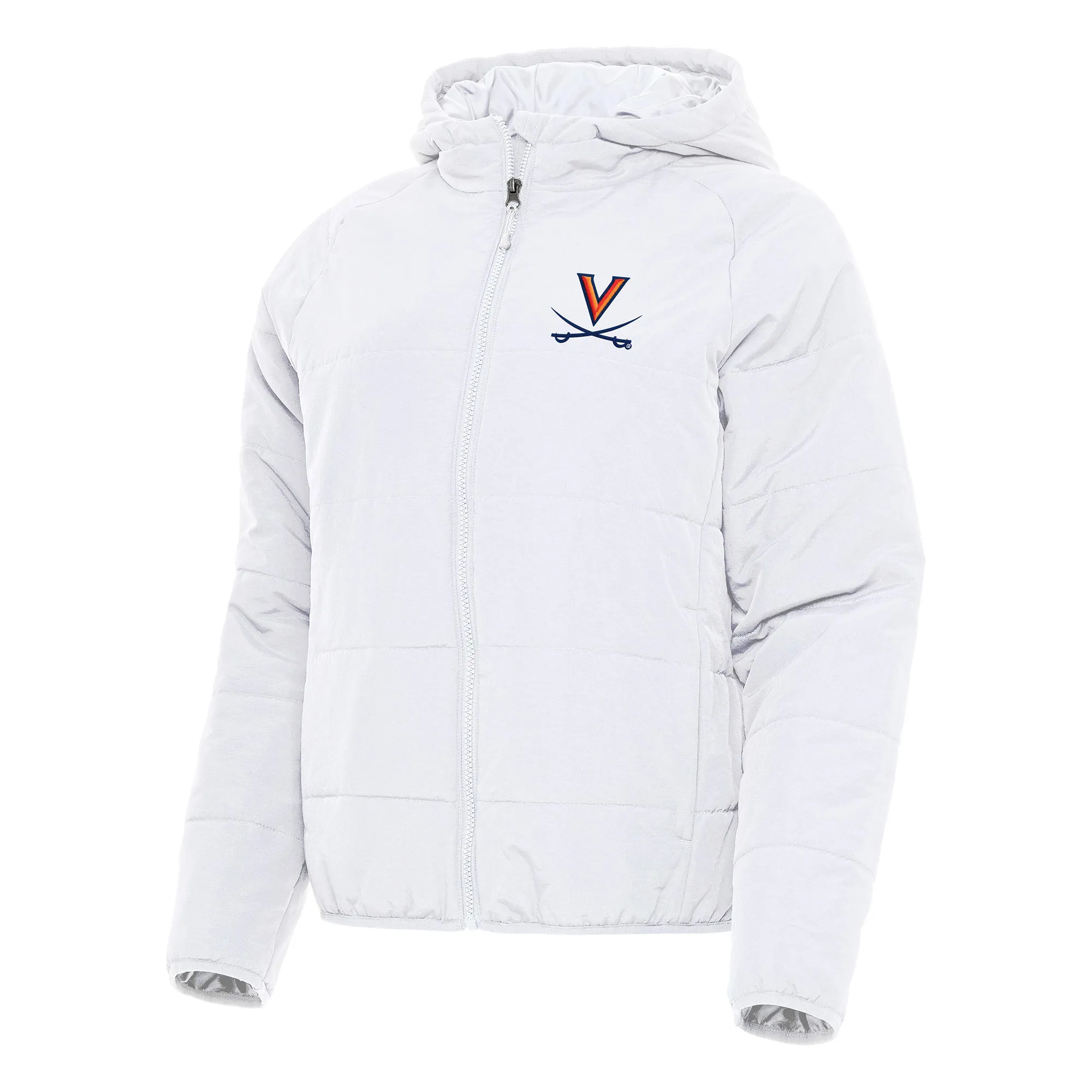 Antigua Virginia Cavaliers Women's White Universe Full-Zip Puffer Jacket