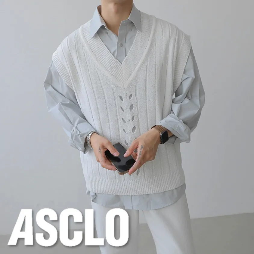 ASCLO  |Unisex Street Style Plain Sheer Vests & Gillets