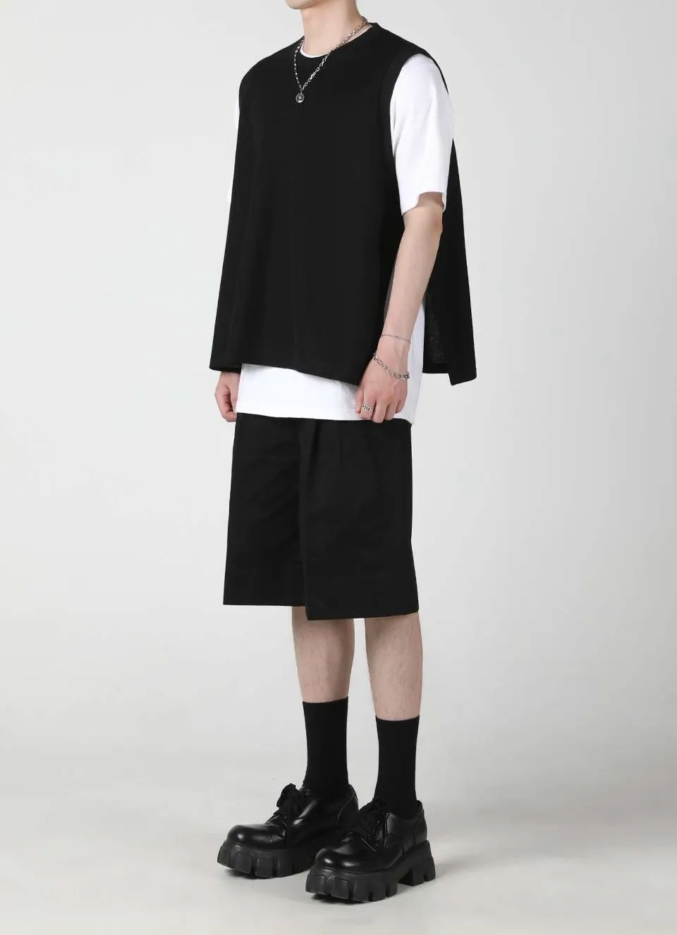 AVANDRESS  |Unisex Street Style Plain Oversized Vests & Gillets