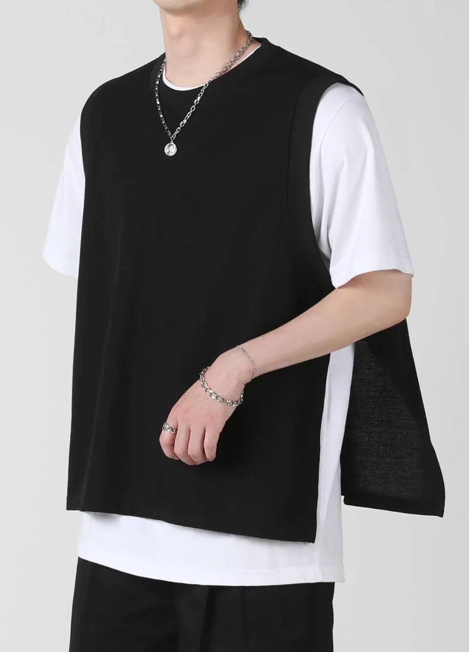 AVANDRESS  |Unisex Street Style Plain Oversized Vests & Gillets