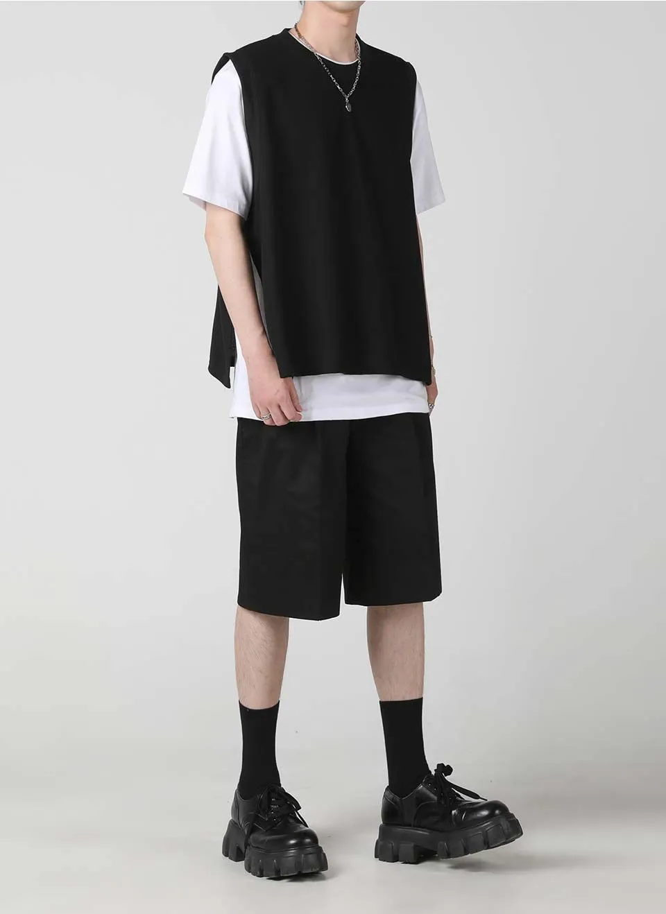 AVANDRESS  |Unisex Street Style Plain Oversized Vests & Gillets