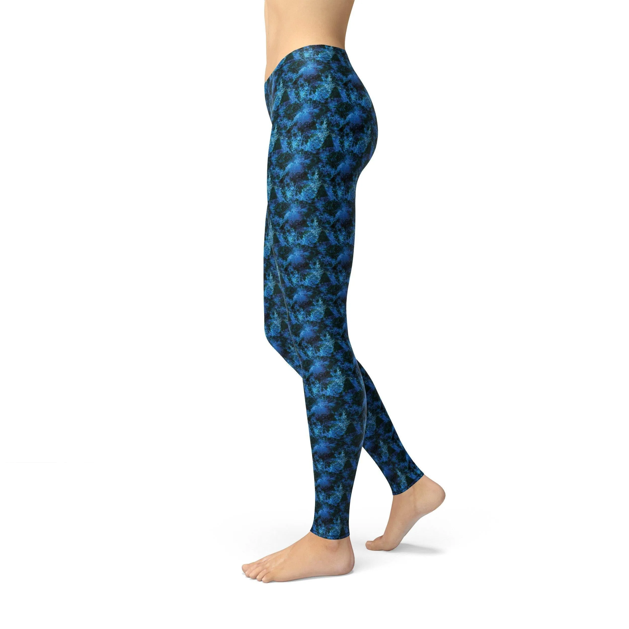 Avery Dark Blue Crystalline Leggings