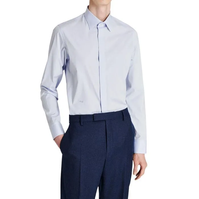 Berluti  |Button-down Long Sleeves Plain Cotton Luxury Shirts