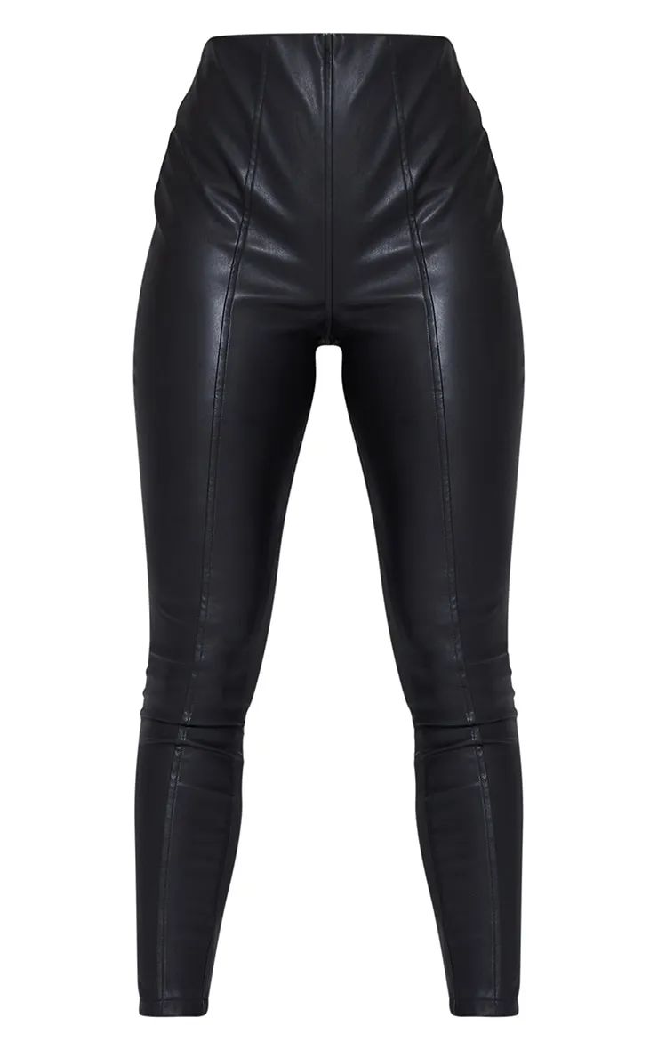 Black Faux Leather Stretch Leggings