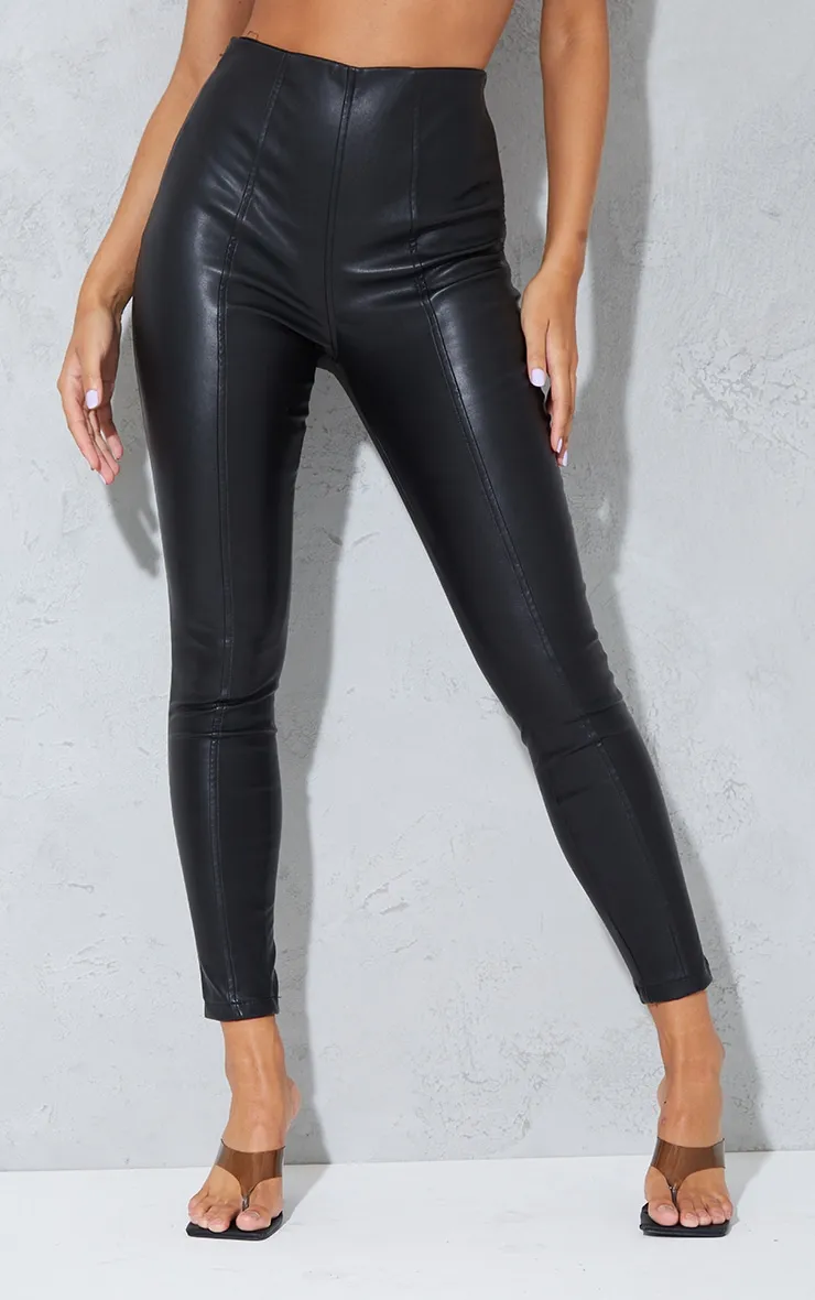 Black Faux Leather Stretch Leggings