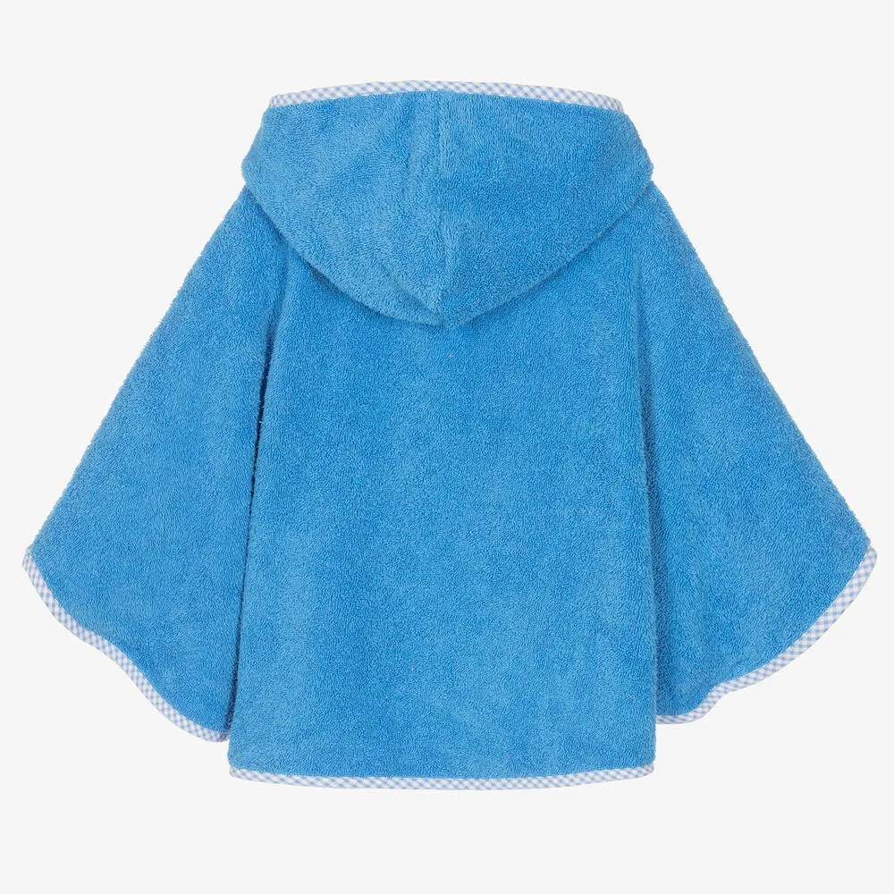 Blue Cotton Towelling Poncho