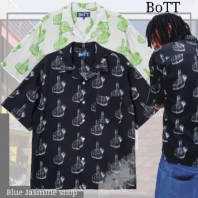 BoTT  |Button-down Cotton Short Sleeves Logo Shirts