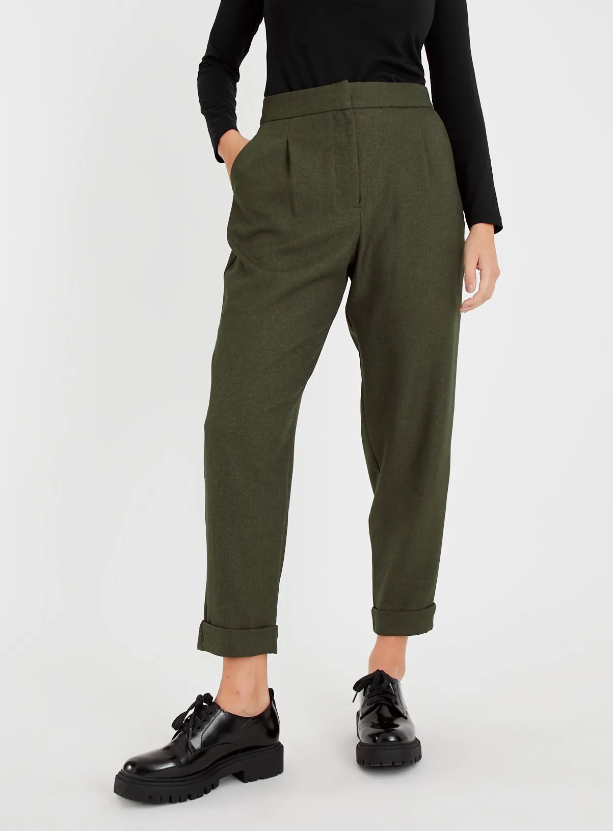 Buy Khaki Tapered Trousers 20R | Trousers | Tu