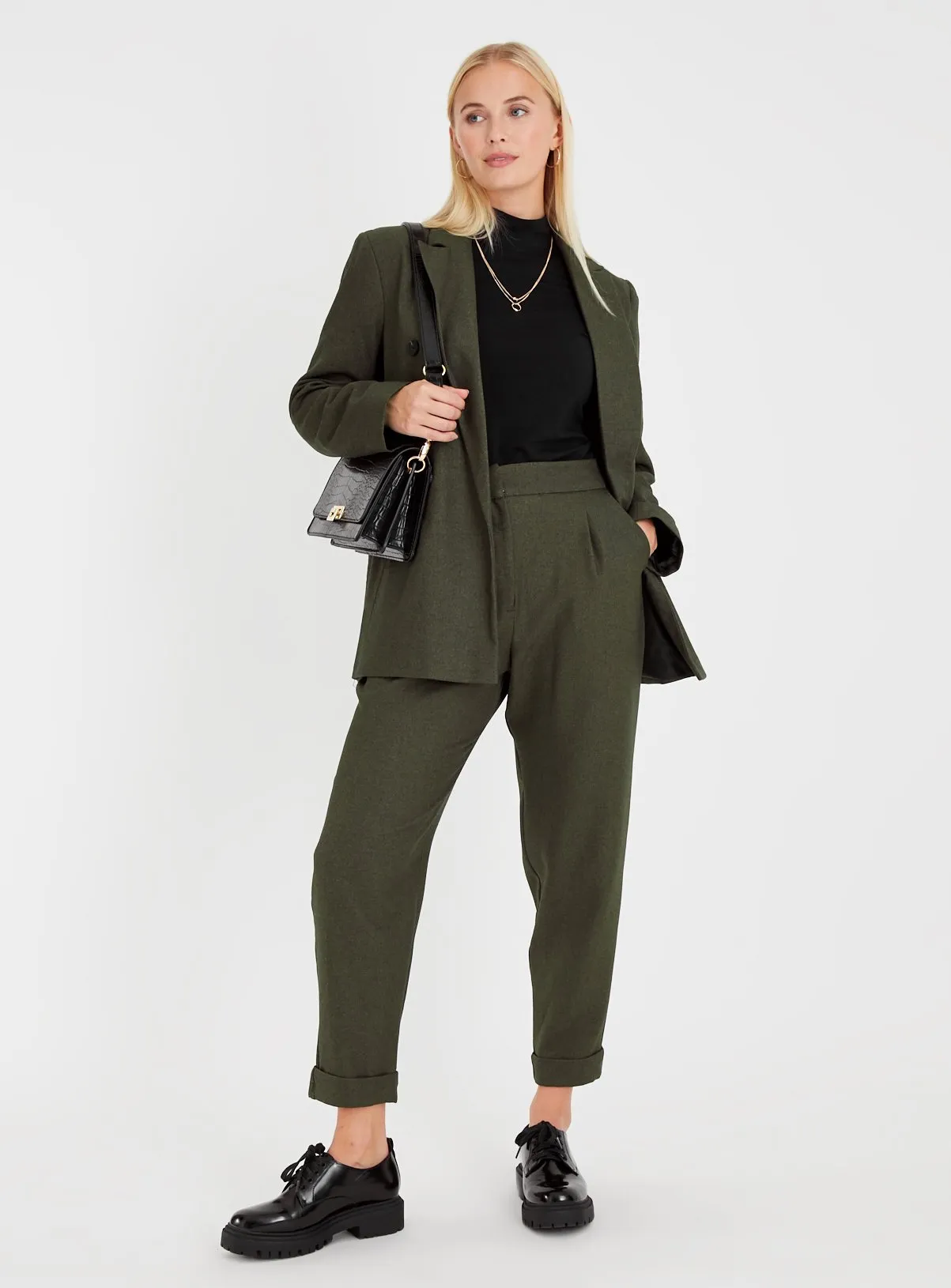 Buy Khaki Tapered Trousers 20R | Trousers | Tu