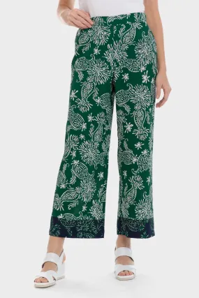 Cashmere Print Trousers - Green