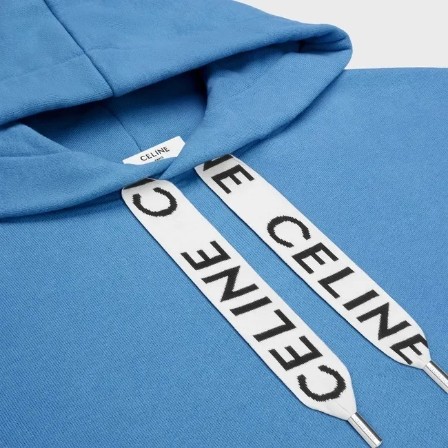 CELINE  |Loose hooded sweatshirt in cotton fleece