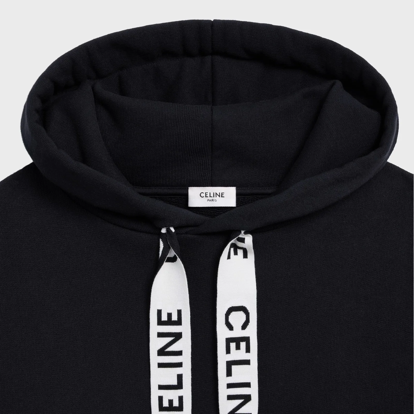 CELINE  |Loose hooded sweatshirt in cotton fleece