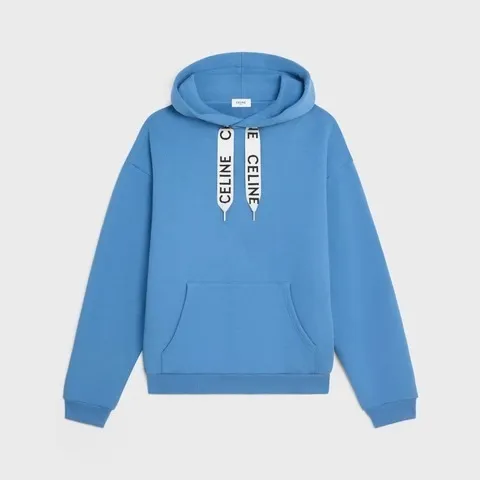 CELINE  |Loose hooded sweatshirt in cotton fleece