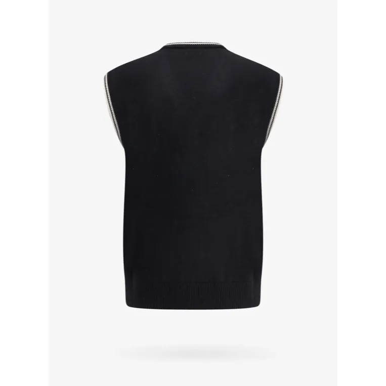 CELINE  |Wool Bi-color Plain Oversized Logo Luxury Vests & Gillets