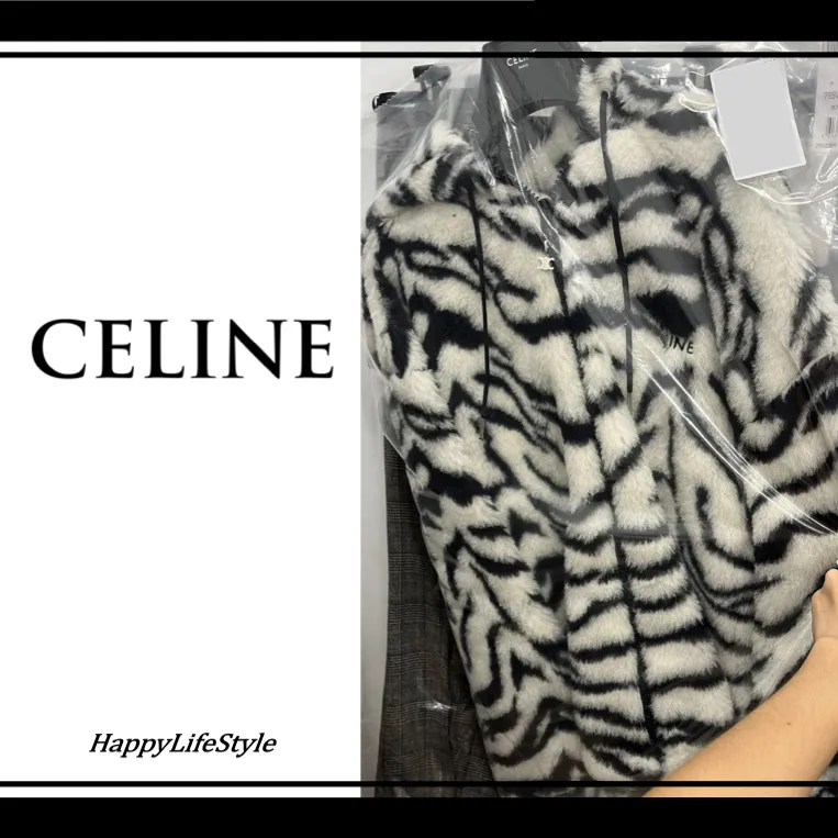 CELINE  |Zebra Patterns Wool Long Sleeves Other Animal Patterns