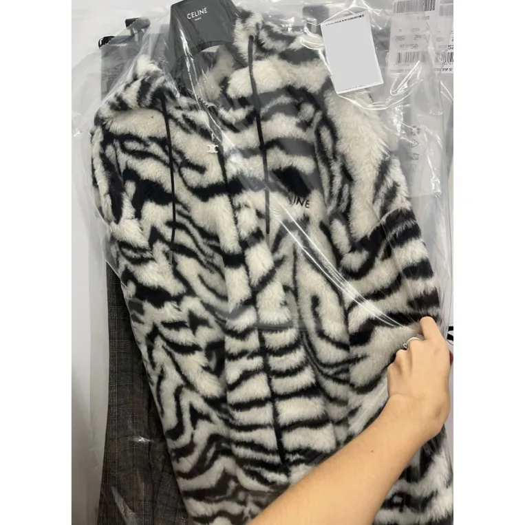 CELINE  |Zebra Patterns Wool Long Sleeves Other Animal Patterns