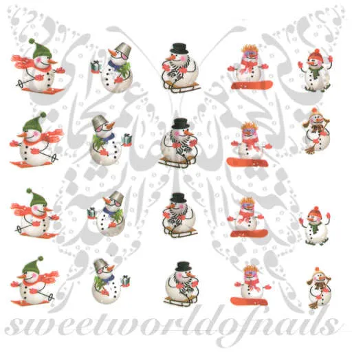 Christmas Nails Snowman Nail Water Decals