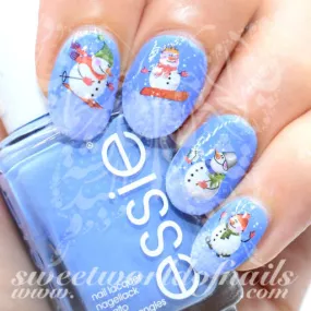 Christmas Nails Snowman Nail Water Decals