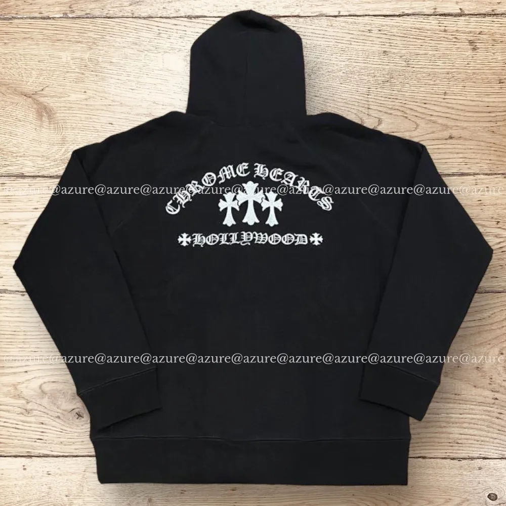 CHROME HEARTS  |Street Style Long Sleeves Plain Logo Hoodies