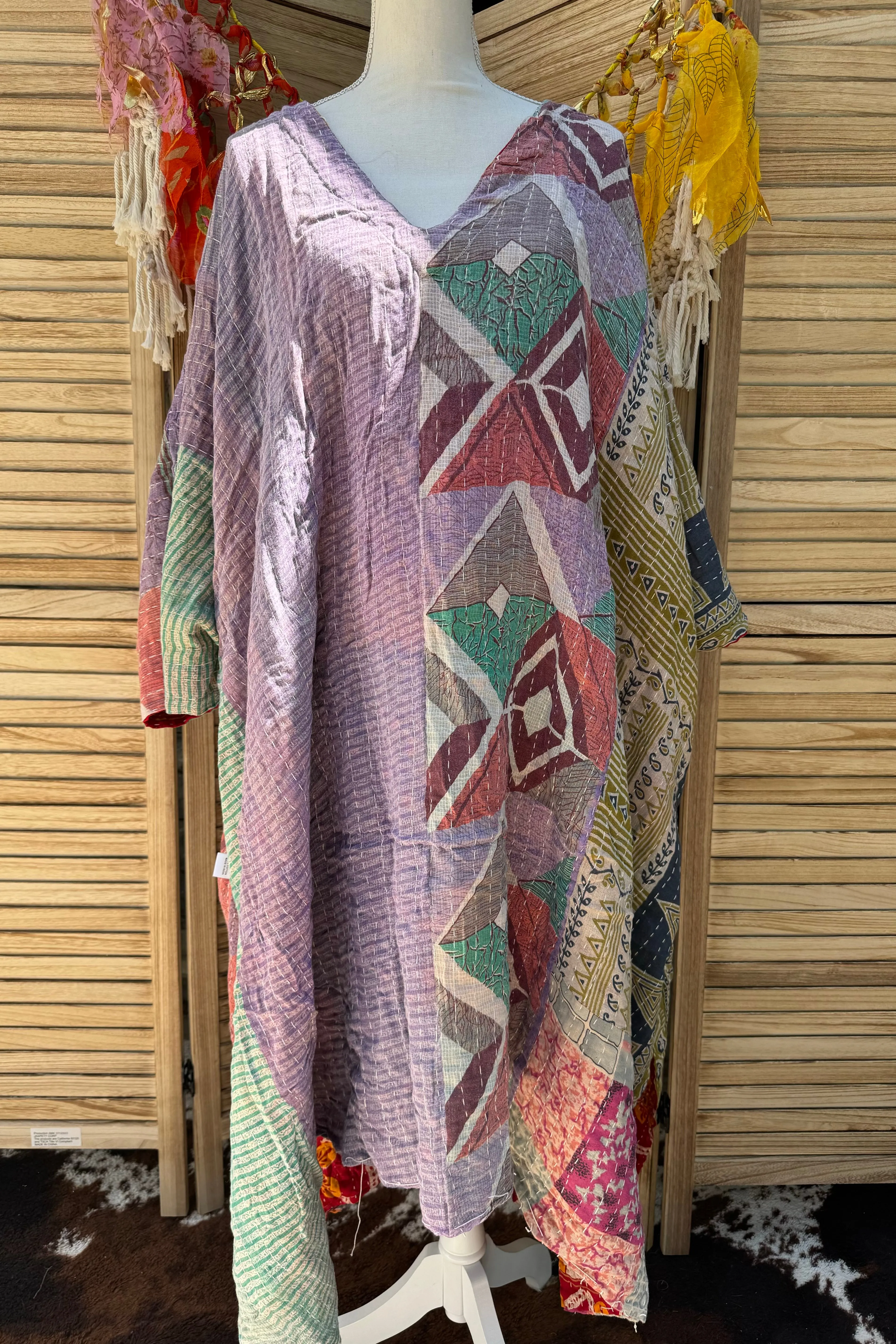 Combo 6- Boheme Vibes Kantha Poncho Tunic Boho Top