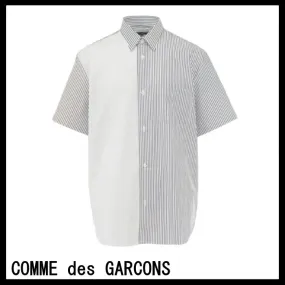 COMME des GARCONS  |Button-down Stripes Short Sleeves Designers Shirts