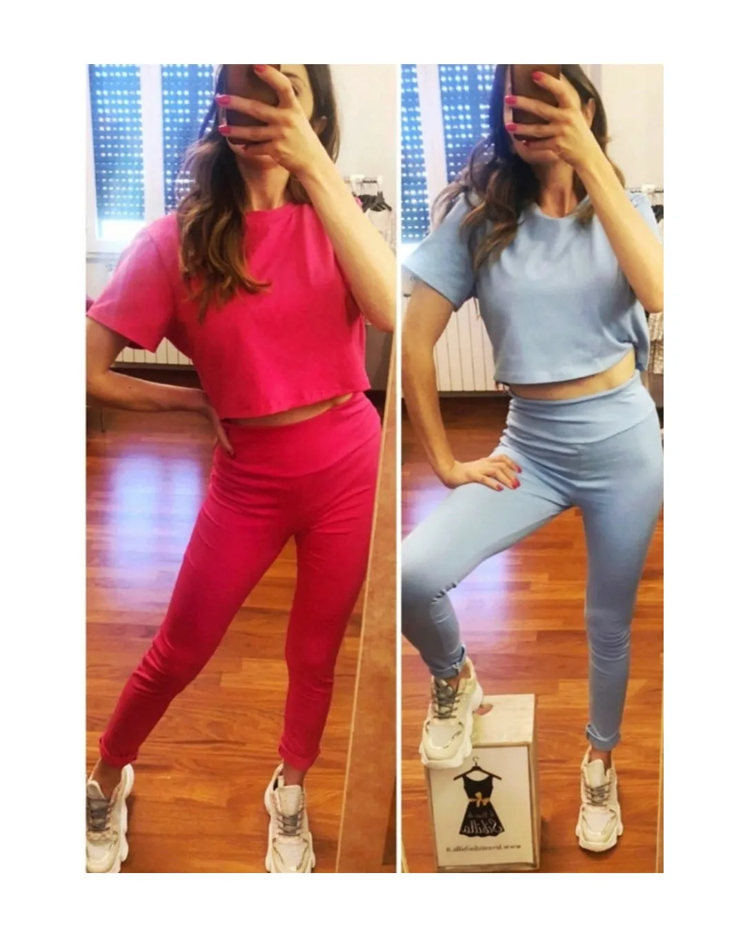 Coor Set, top crop + leggings: INDACO!