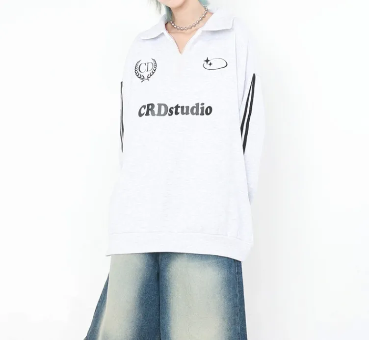 CROSS DRESSLY  |Unisex Street Style Long Sleeves Plain Cotton Logo