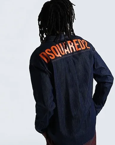 D SQUARED2  |Button-down Denim Long Sleeves Cotton Logo Luxury Shirts