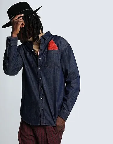 D SQUARED2  |Button-down Denim Long Sleeves Cotton Logo Luxury Shirts