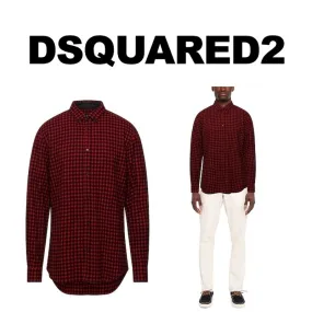 D SQUARED2  |Button-down Long Sleeves Cotton Luxury Shirts