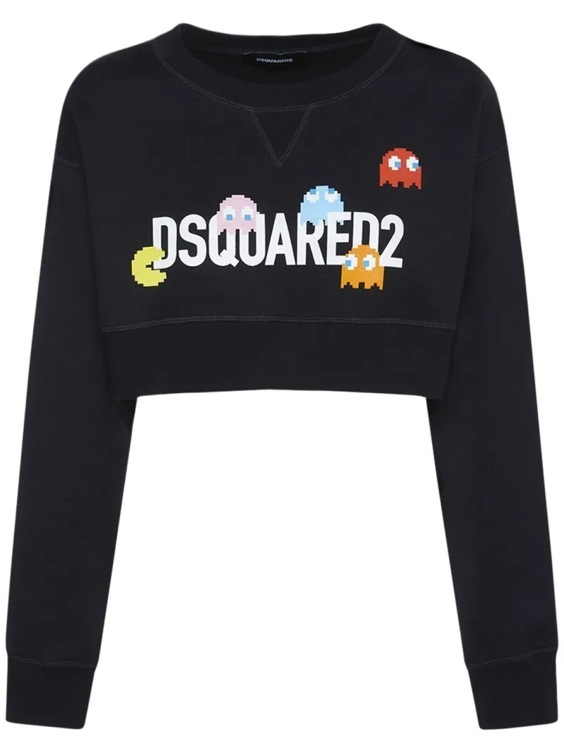 D SQUARED2  |Monogram Street Style Long Sleeves Plain Cotton Logo