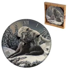 Decorative Fantasy Snow Kisses Wolf Wall Clock CKP119