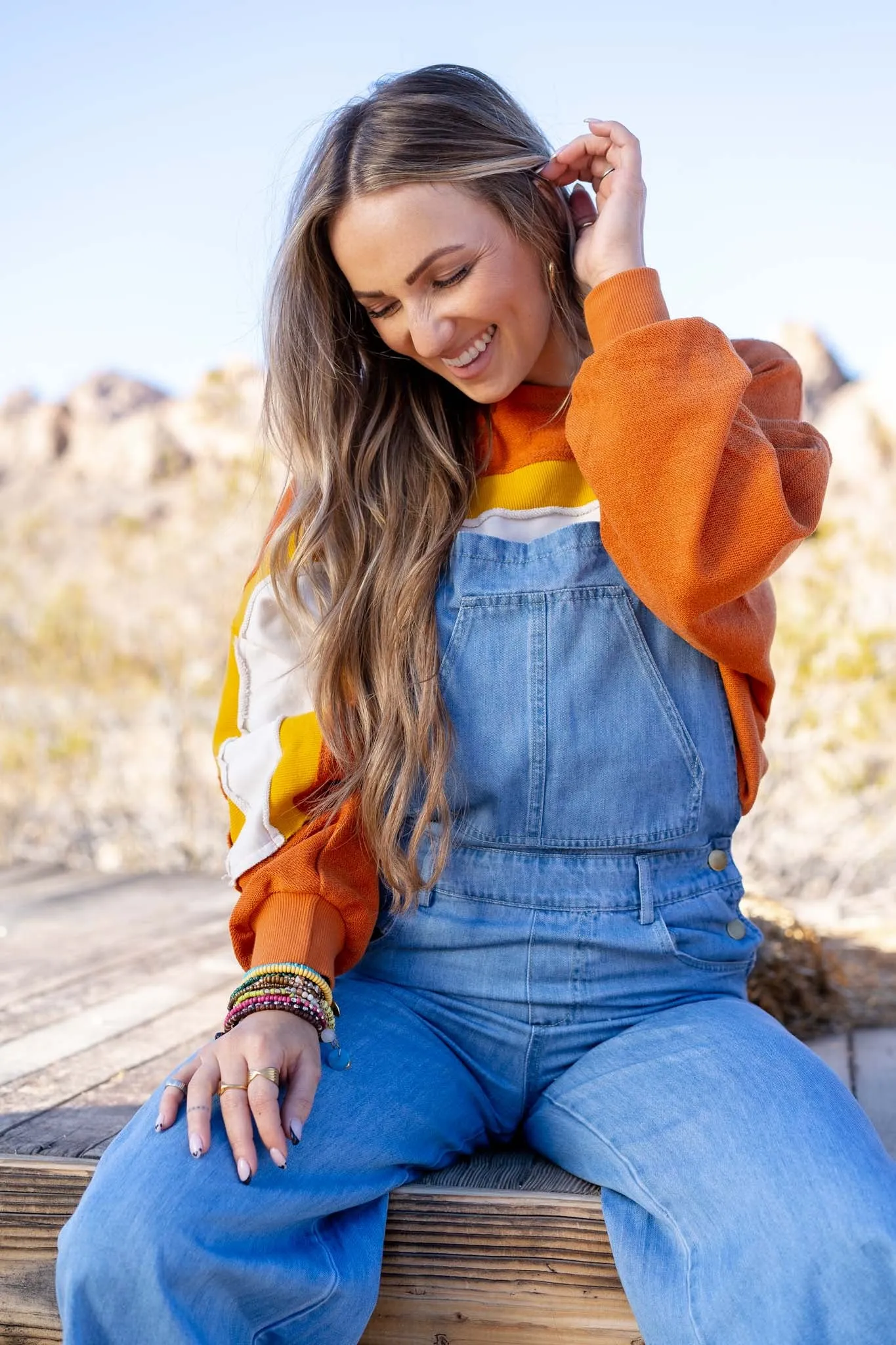 Donna Flared Overalls - Denim