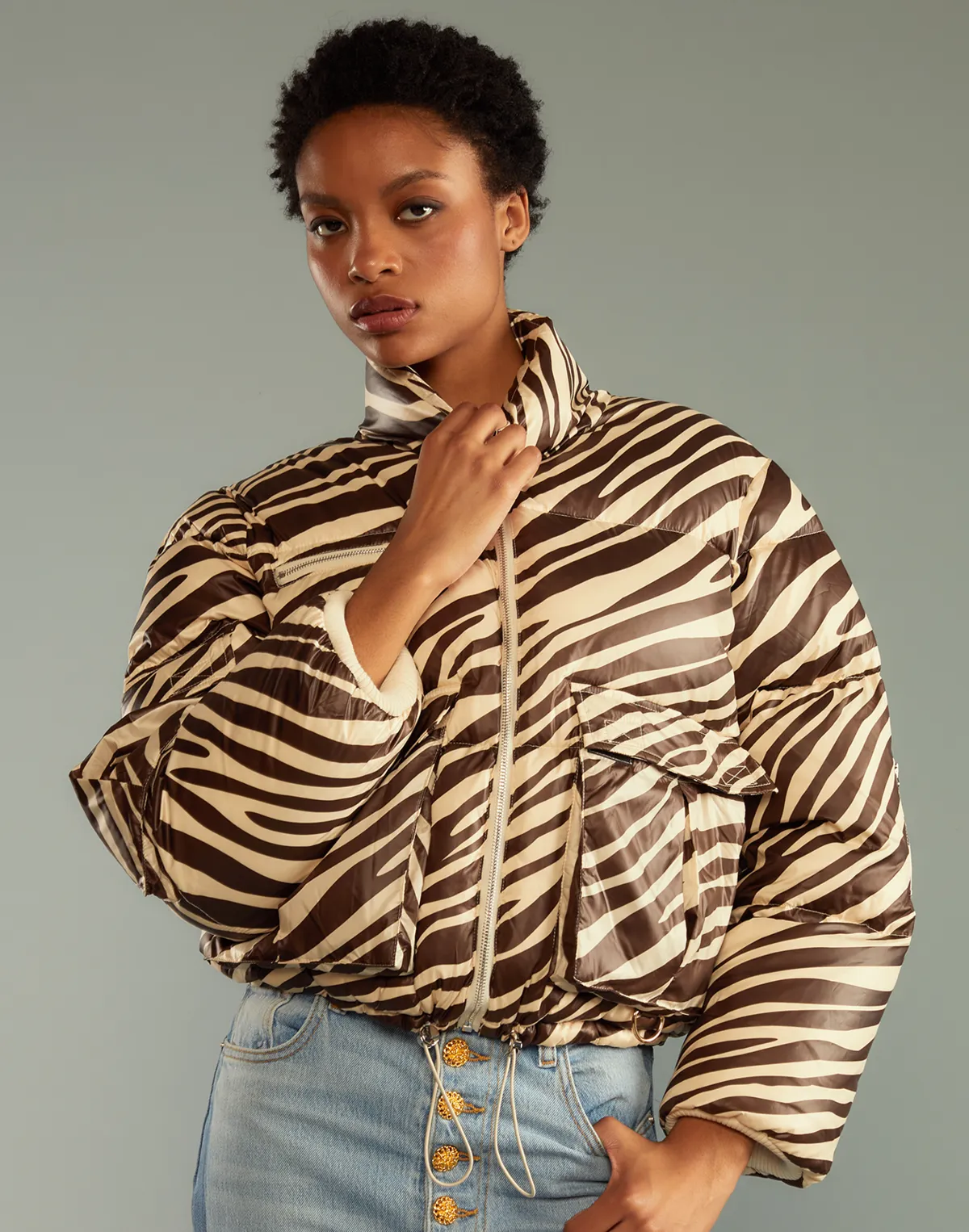 Down Puffer Jacket - Zebra