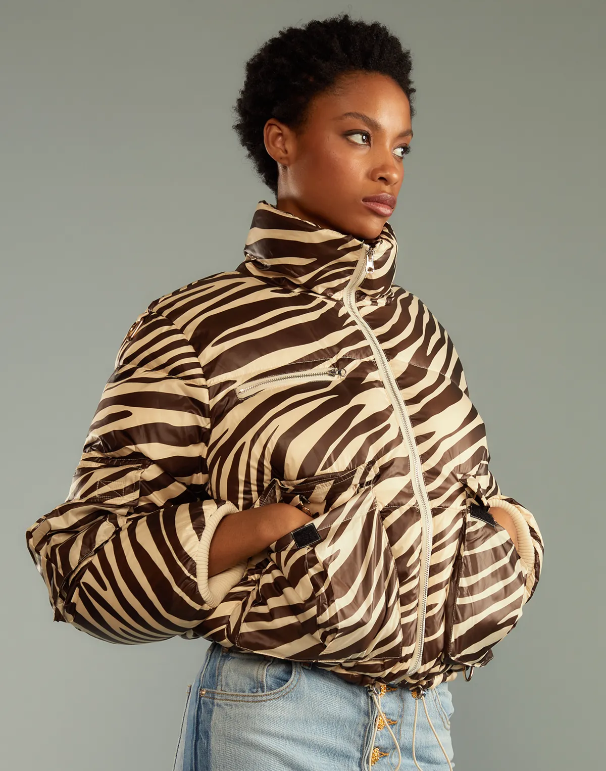 Down Puffer Jacket - Zebra