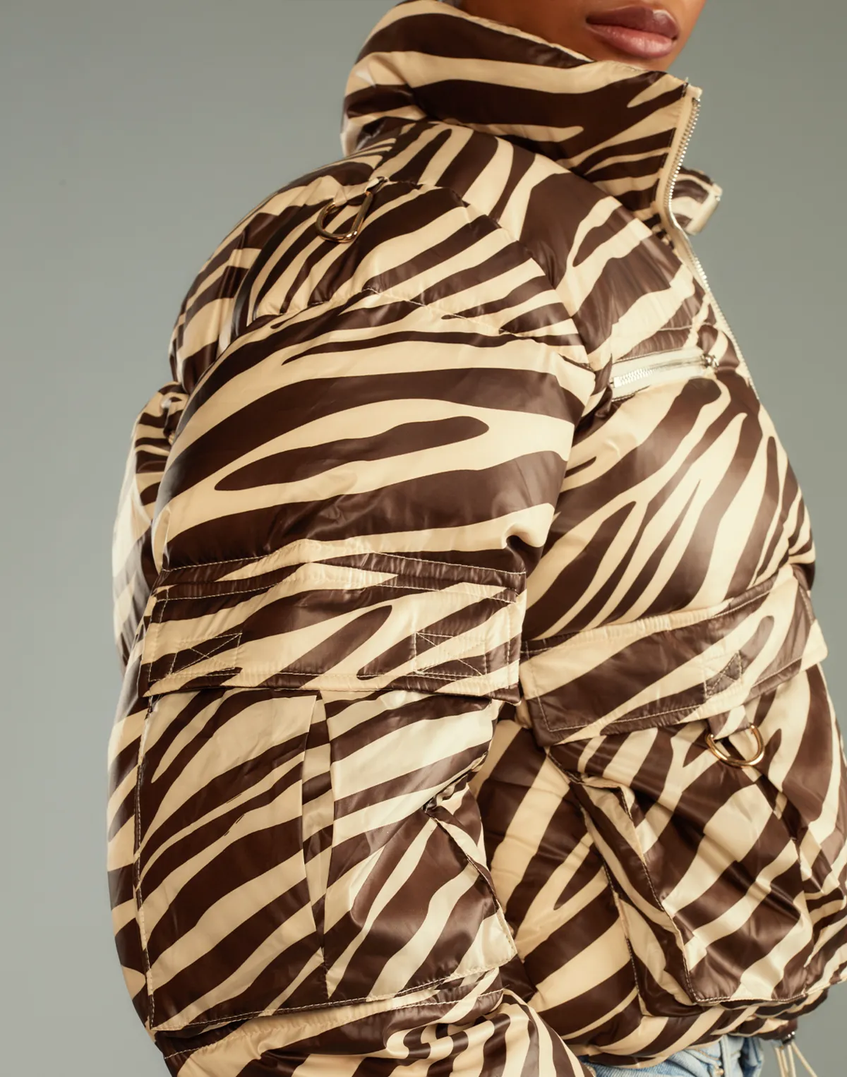 Down Puffer Jacket - Zebra