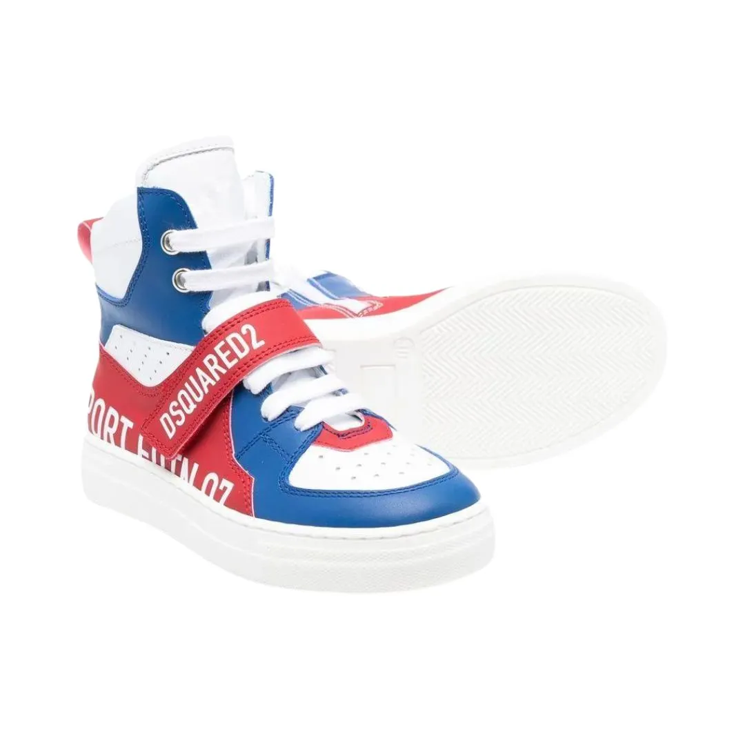 Dsquared2 Sneaker High Top Red; White  & Blue