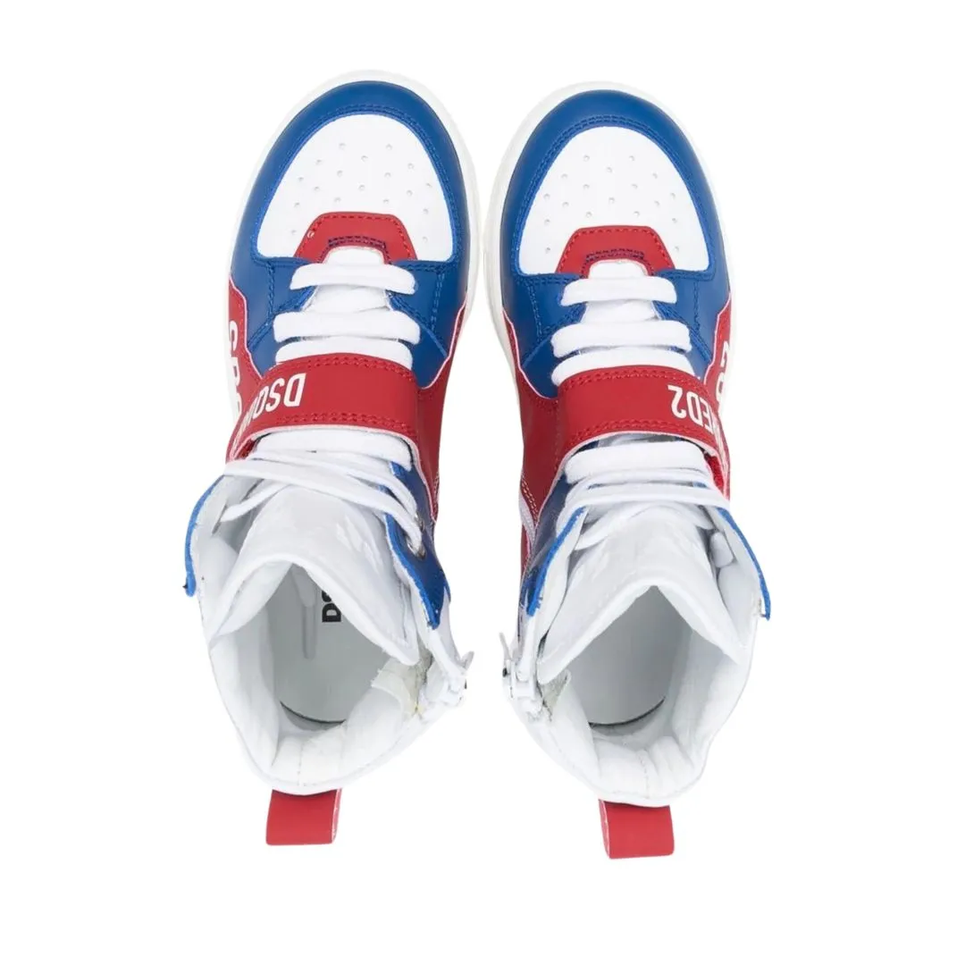 Dsquared2 Sneaker High Top Red; White  & Blue