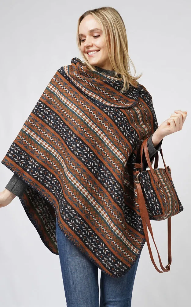 EPC10801 ETHNIC PATTERN PONCHO