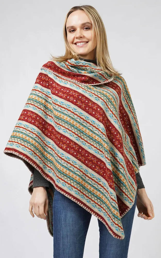 EPC10801 ETHNIC PATTERN PONCHO