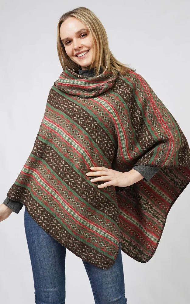 EPC10801 ETHNIC PATTERN PONCHO