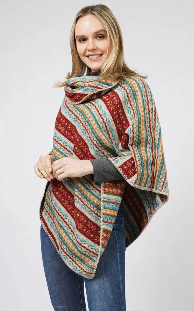 EPC10801 ETHNIC PATTERN PONCHO