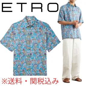 ETRO  |Button-down Paisley Unisex Cotton Short Sleeves Luxury